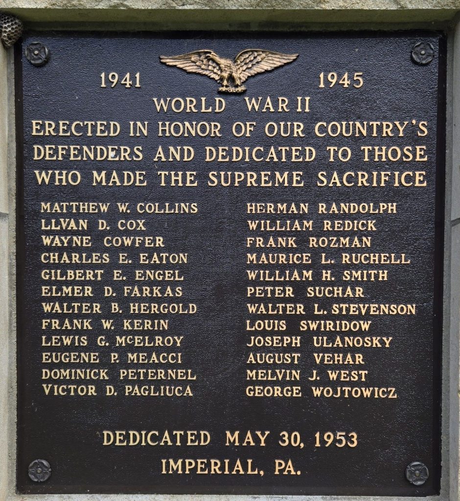 IMPERIAL WORLD WAR II SUPREME SACRIFICE MEMORIAL PLAQUE