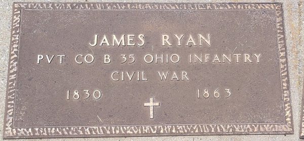 JAMES RYAN WAR MEMORIAL CEMETERY STONE