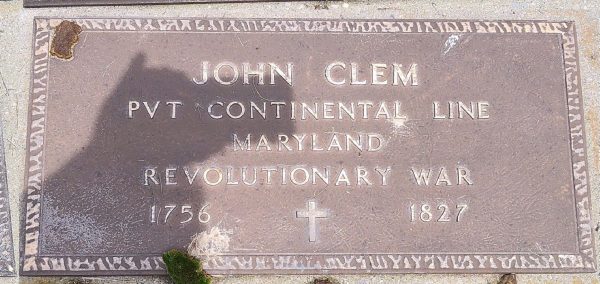 JOHN CLEM WAR MEMORIAL CEMETERY STONE