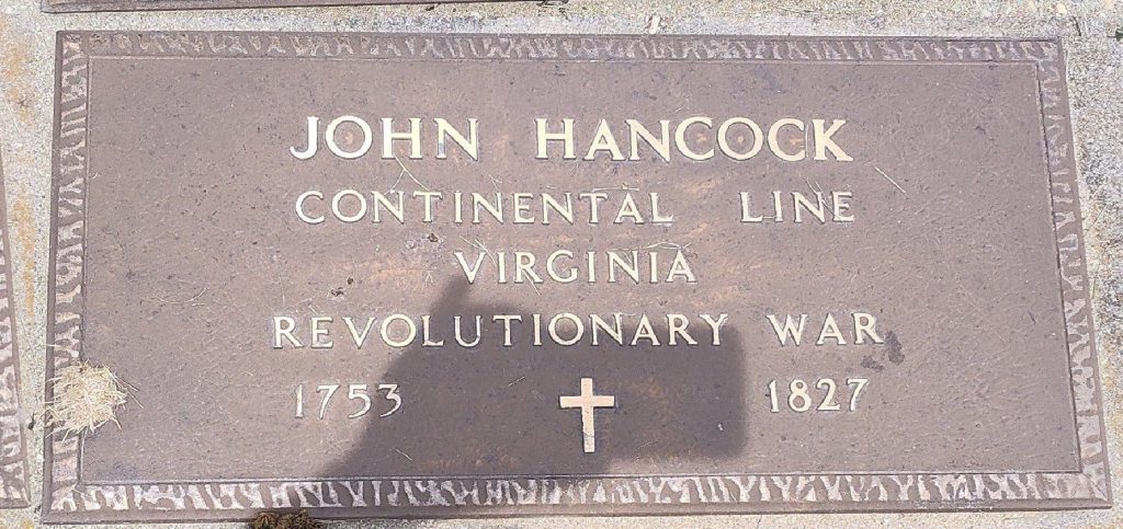 JOHN HANCOCK WAR MEMORIAL CEMETERY STONE