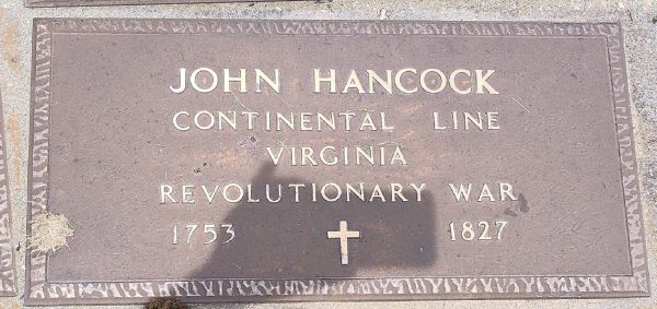JOHN HANCOCK WAR MEMORIAL CEMETERY STONE