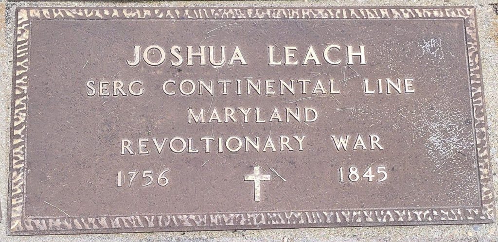 JOSHUA LEACH WAR MEMORIAL CEMETERY STONE