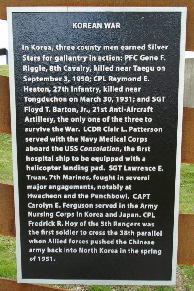 KOREAN WAR MEMORIAL MURAL PLAQUE