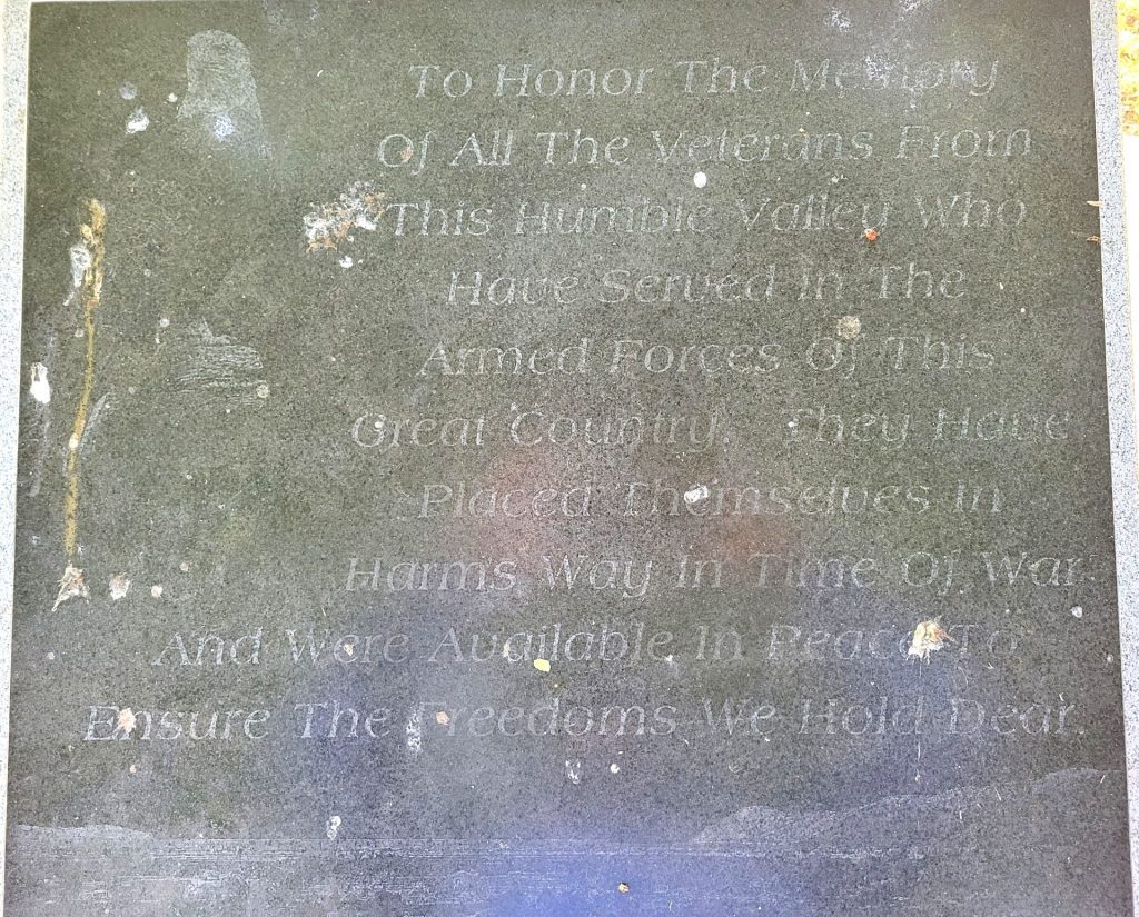 LAKETOWN VETERANS MEMORIAL PLAQUE