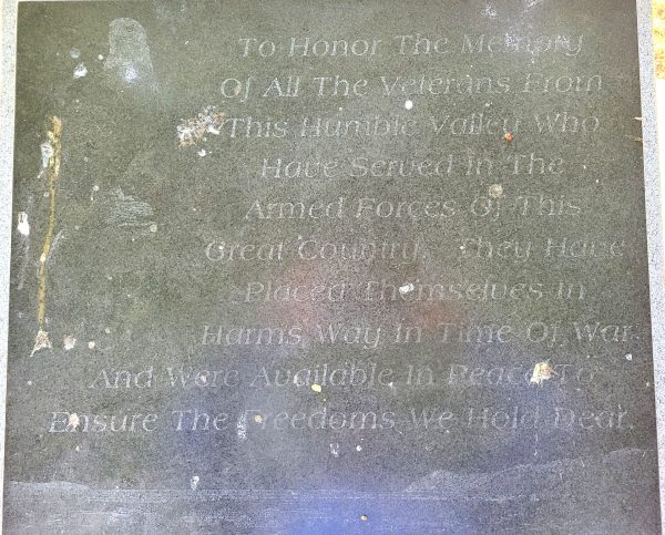 LAKETOWN VETERANS MEMORIAL PLAQUE