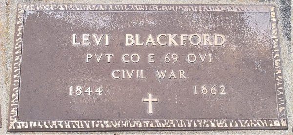 LEVI BLACKFORD WAR MEMORIAL CEMETERY STONE