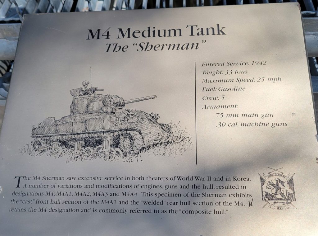 M4 MEDIUM TANK THE “SHERMAN” WAR MEMORIAL PLAQUE