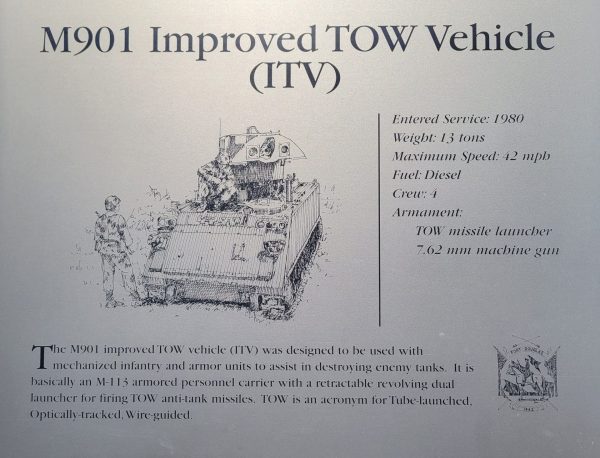 M901 IMPROVED TOW VEHICLE WAR MEMORIAL PLAQUE