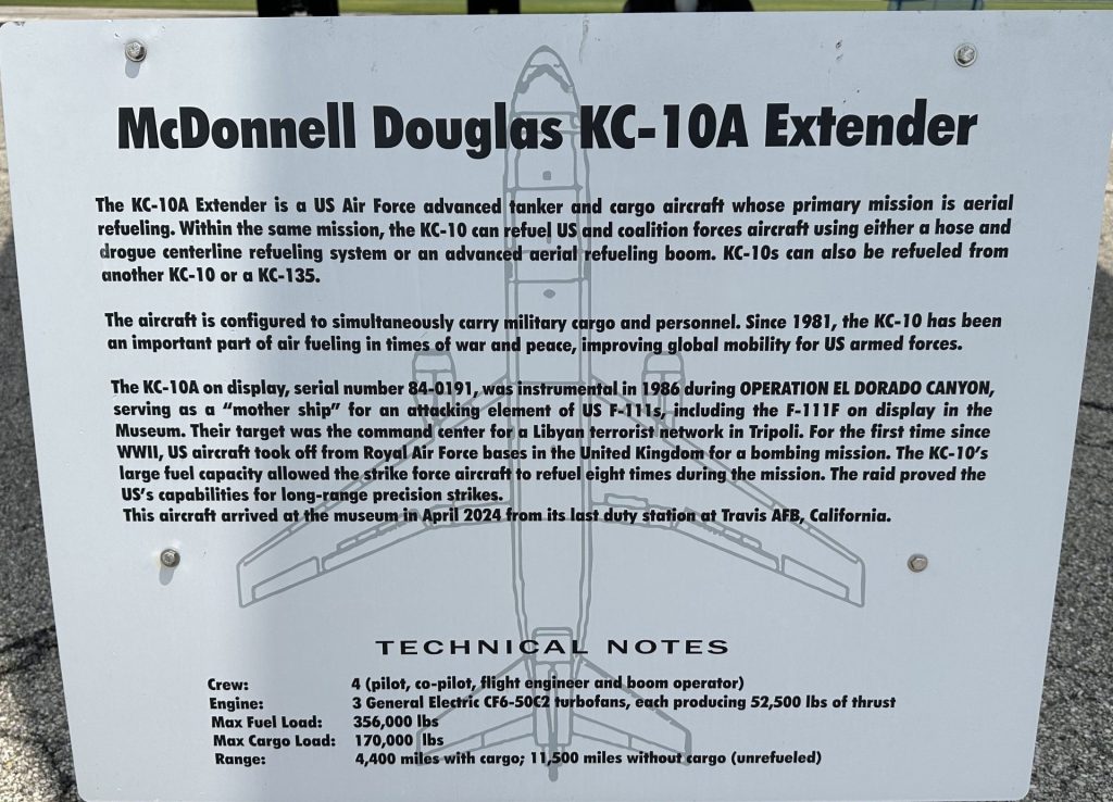 MCDONNELL DOUGLAS KC-10A EXTENDER MEMORIAL AIRCRAFT PLAQUE
