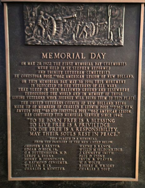 MEMORIAL DAY MAY 20, 1922 MEMORIAL PLAQUE