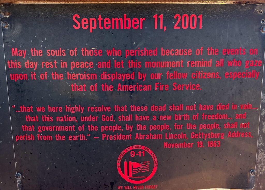 MIDLOTHIAN SEPTEMBER 11, 2001 MEMORIAL PLAQUE