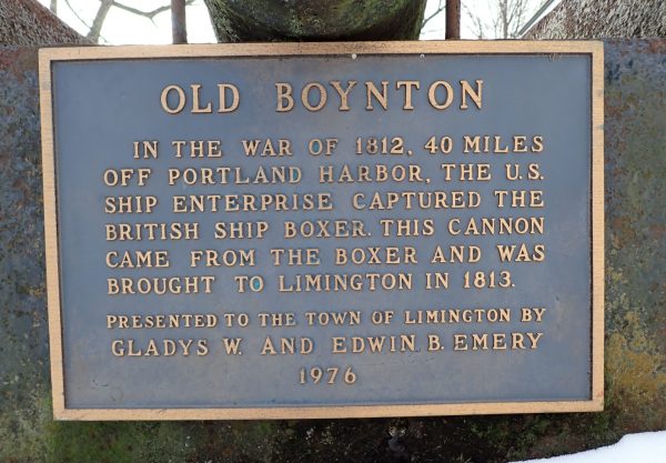 OLD BOYNTON MEMORIAL CANNON PLAQUE
