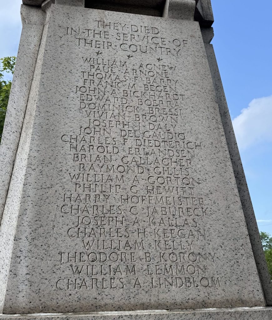 OLD TOWN OF WESTCHESTER WORLD WAR MEMORIAL SIDE B