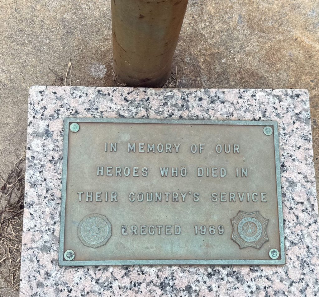 OUR HEROES WHO DIED IN SERVICE WAR MEMORIAL FLAGPOLE PLAQUE