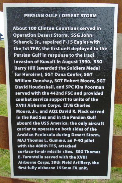 PERSIAN GULF/DESERT STORM WAR MEMORIAL MURAL PLAQUE