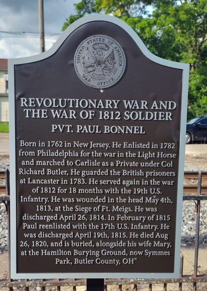 PVT. PAUL BONNEL REVOLUTIONARY WAR MEMORIAL MARKER