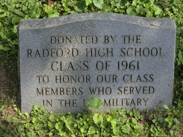 RADFORD HIGH SCHOOL MILITARY SERVICE MEMORIAL TREE STONE