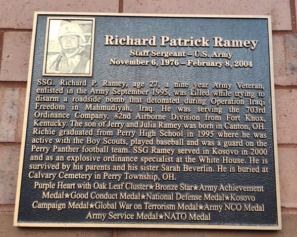 RICHARD PATRICK RAMEY WAR MEMORIAL PLAQUE