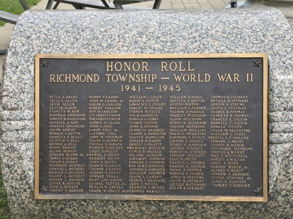 RICHMOND TOWNSHIP WORLD WAR II MEMORIAL