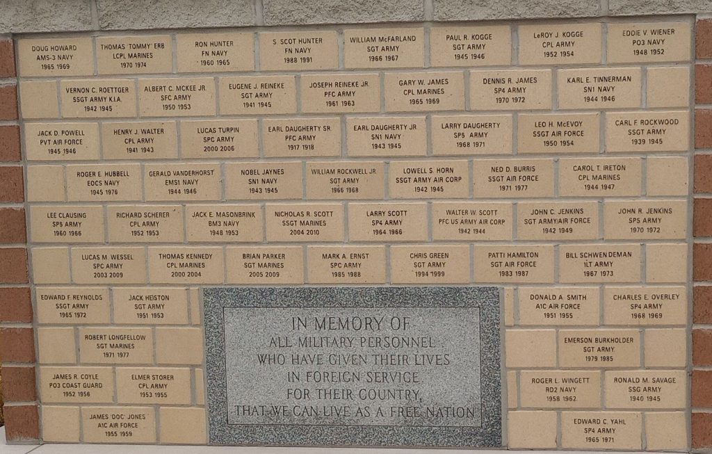 SAINT MARYS MILITARY PERSONNEL WAR MEMORIAL BRICKS A