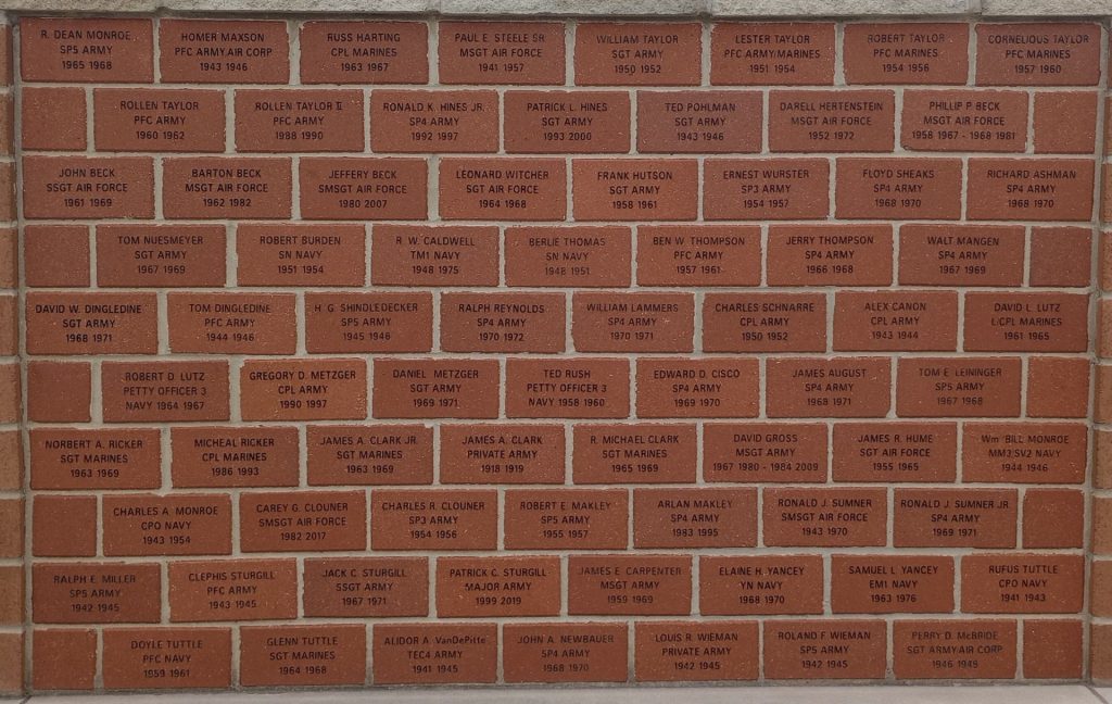 SAINT MARYS MILITARY PERSONNEL WAR MEMORIAL BRICKS C