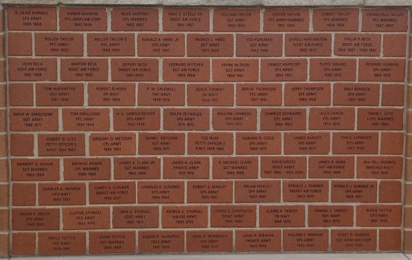 SAINT MARYS MILITARY PERSONNEL WAR MEMORIAL BRICKS C