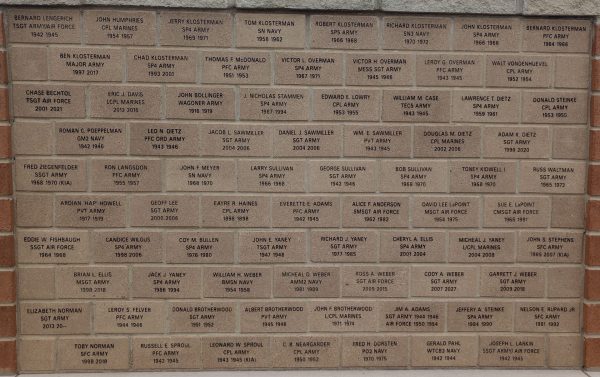 SAINT MARYS MILITARY PERSONNEL WAR MEMORIAL BRICKS D