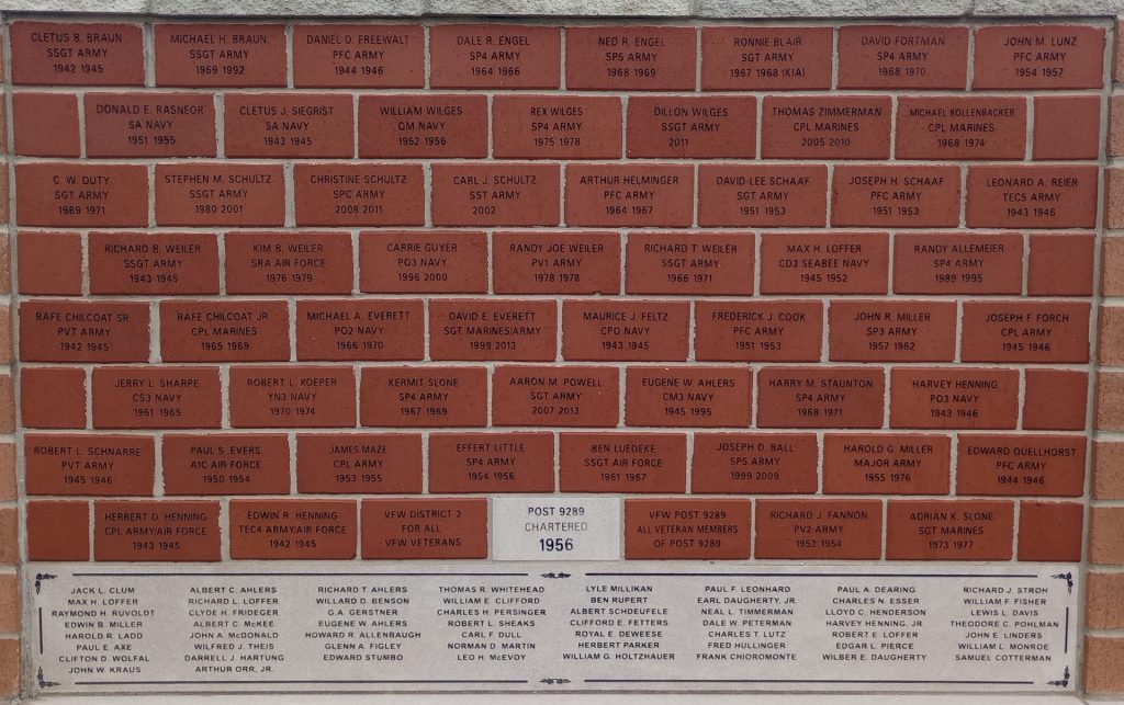 SAINT MARYS MILITARY PERSONNEL WAR MEMORIAL BRICKS E