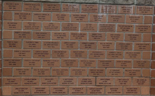 SAINT MARYS MILITARY PERSONNEL WAR MEMORIAL BRICKS F