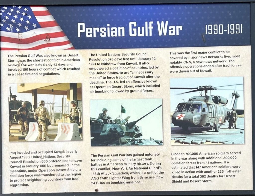 SCHENECTADY PERSIAN GULF WAR MEMORIAL PANEL