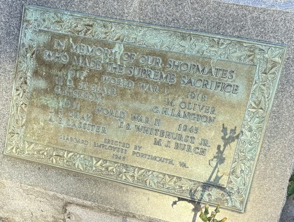 SEABOARD EMPLOYEES SUPREME SACRIFICE WAR MEMORIAL PLAQUE