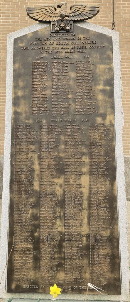 SOUTH GREENSBURG BOTH GREAT WARS MEMORIAL