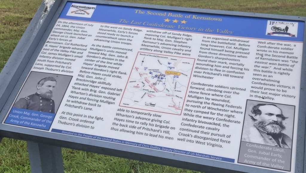 THE SECOND BATTLE OF KERNSTOWN LAST CONFEDERATE VICTORY MEMORIAL PANEL