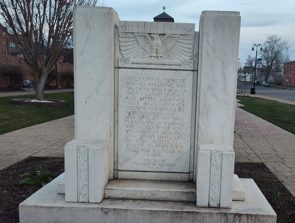 THE VICTORY MOTHERS CLUB WORLD WARS MEMORIAL