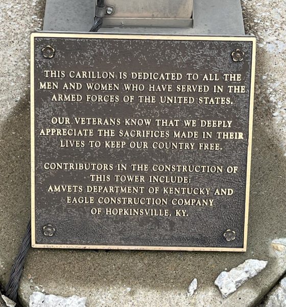 THIS CARILLON DEDICATED TO ALL IN THE ARMED FORCES MEMORIAL PLAQUE