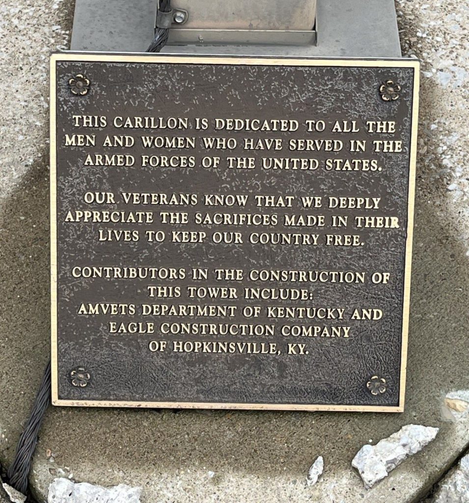 THIS CARILLON DEDICATED TO ALL IN THE ARMED FORCES MEMORIAL PLAQUE