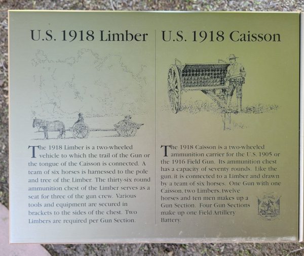 U.S. 1918 LIMBER WAR MEMORIAL PLAQUE A