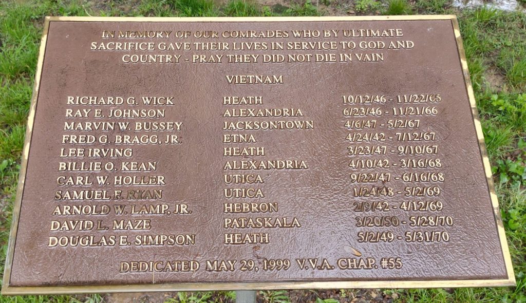 V.V.A. CHAPTER #55 VIETNAM ULTIMATE SACRIFICE WAR MEMORIAL PLAQUE
