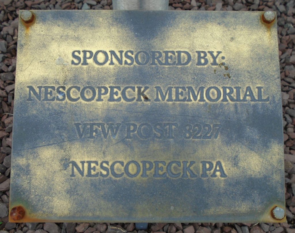 VFW POST 8227 WAR MEMORIAL PLAQUE