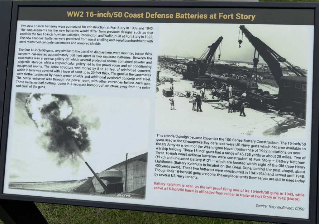 WW2 16-INCH/50 COAST DEFENSE BATTERIES MEMORIAL PANEL