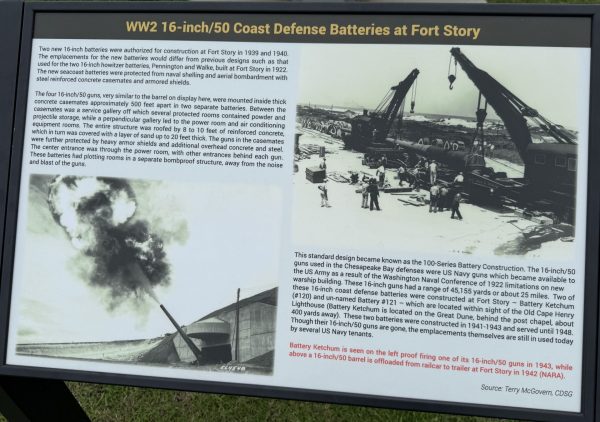 WW2 16-INCH/50 COAST DEFENSE BATTERIES MEMORIAL PANEL