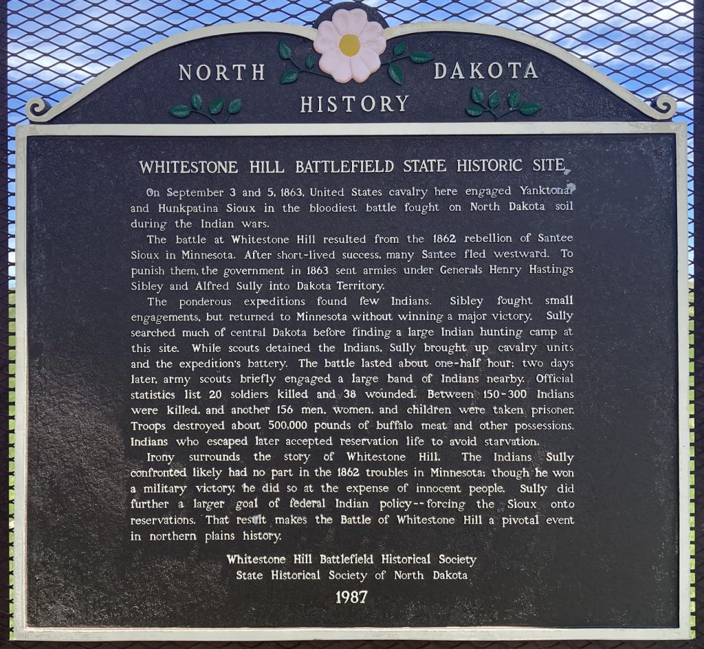 WHITESTONE HILL BATTLEFIELD STATE HISTORIC SITE MEMORIAL MARKER