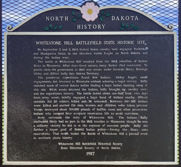 WHITESTONE HILL BATTLEFIELD STATE HISTORIC SITE MEMORIAL MARKER