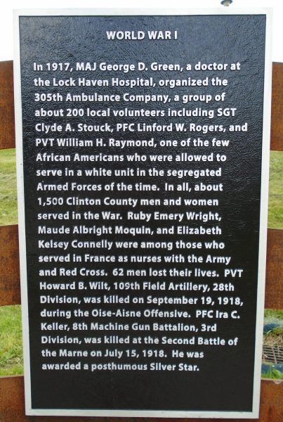 WORLD WAR I MEMORIAL MURAL PLAQUE