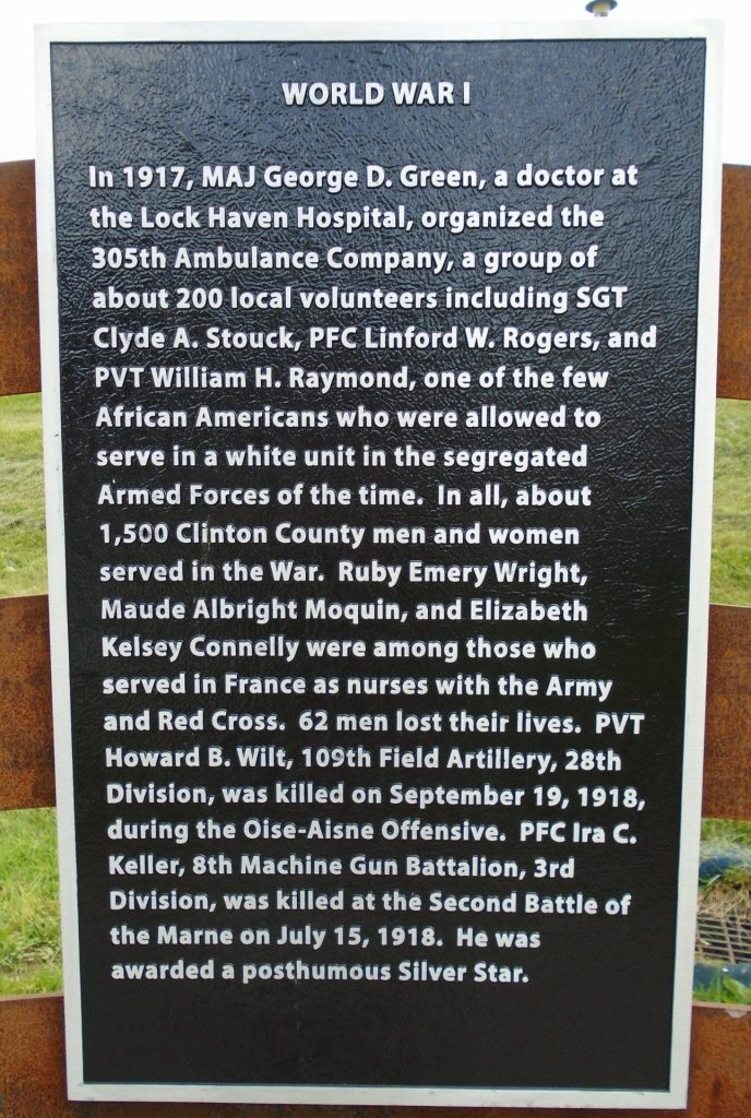 WORLD WAR I MEMORIAL MURAL PLAQUE