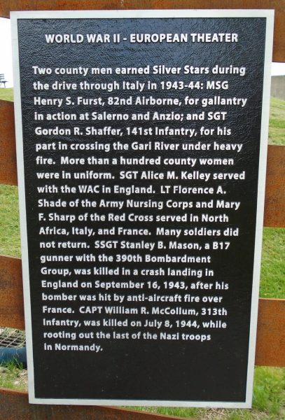 WORLD WAR II-EUROPEAN THEATER MEMORIAL MURAL PLAQUE