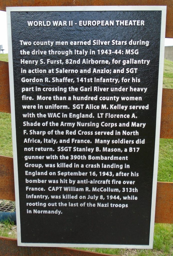 WORLD WAR II-EUROPEAN THEATER MEMORIAL MURAL PLAQUE