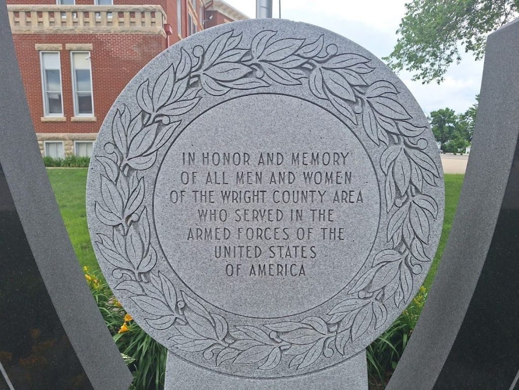 WRIGHT COUNTY ARMED FORCES MEMORIAL CENTER STONE