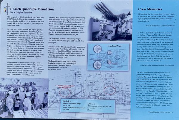 1.1-INCH QUADRUPLE MOUNT GUN WAR MEMORIAL PLAQUE