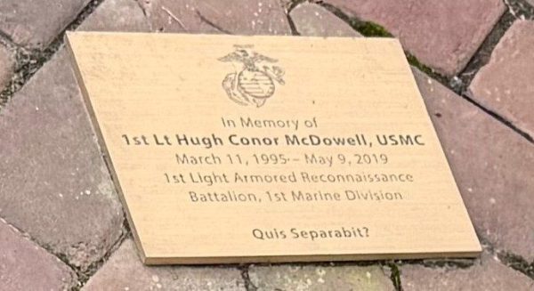 1ST LT HUGH CONOR MCDOWELL, USMC WAR MEMORIAL PLAQUE